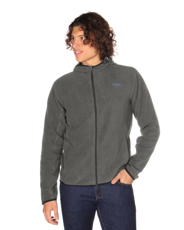 ON SPIRIT - PILE UOMO  CON CAPPUCCIO FULL ZIP GRIGIO SCURO - ANDREA