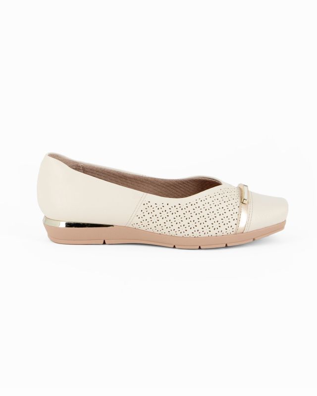 PICCADILLY - Ballerina panna con soletta anatomica in lattice