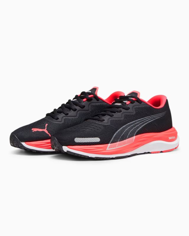 PUMA - Scarpa da running donna nera e rosa fluo con intersuola nitro foam ammortizzante - VELOCITY NITRO 2 WNS