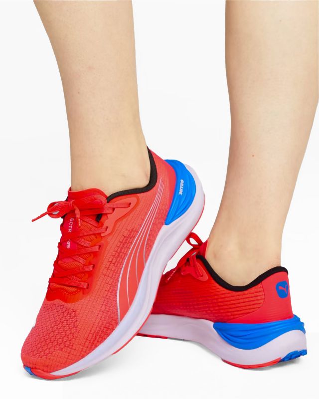 PUMA - Scarpa da running donna rosa fluo e blu in mesh traspirante con intersuola in schiuma - ELECTRIFY NITRO 3 WNS