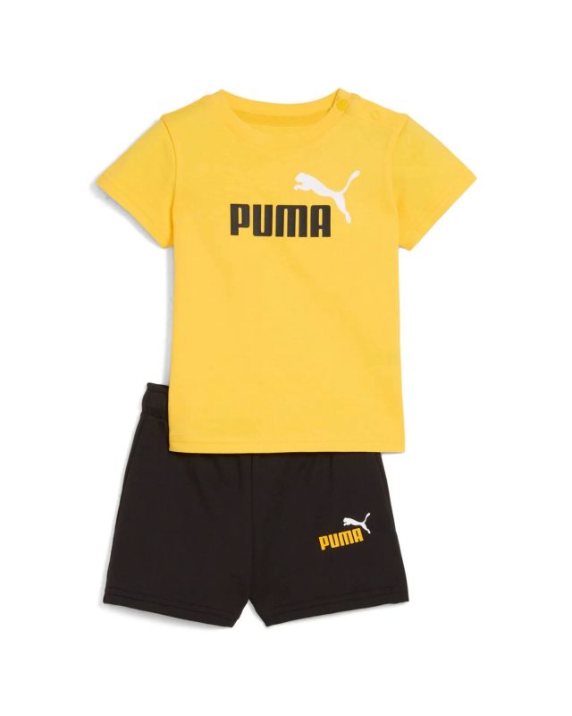 PUMA  - SET SHORT+ T-SHIRT GIALLA E NERA BABY ( 6 MESI - 4 ANNI)MINICATS ESSENTIALS, 686285-55