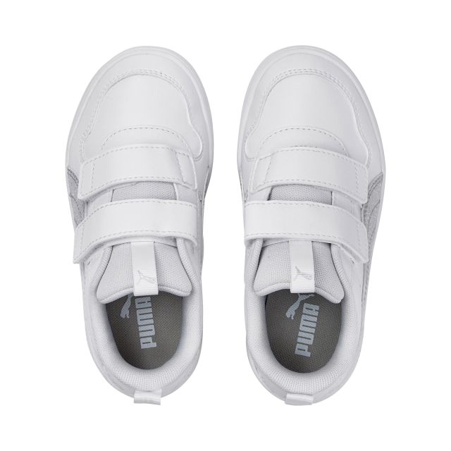 PUMA - Sneaker da bambina bianca con logo argento glitter, numerata 28/35 - MULTIFLEX GLITZ FS V PS