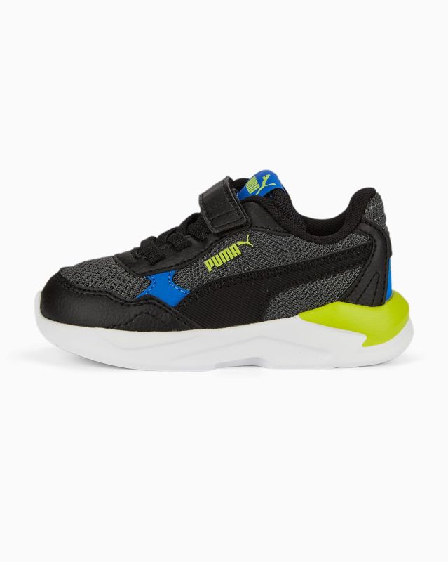PUMA - Sneakers da bambino nera e verde lime con dettagli blu, numerata 20/27 - X RAY SPEED LITE AC INF