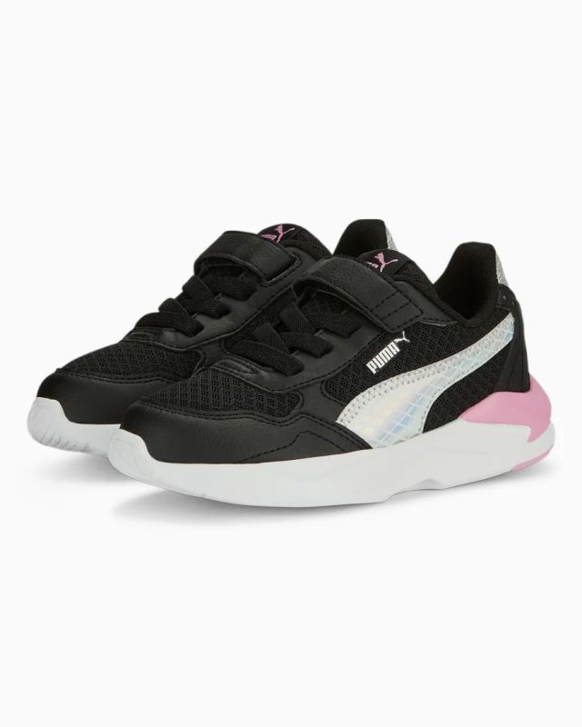 PUMA - Sneakers nera e rosa con logo metallizzato e strappo, numerata 28/35 - X RAY SPEED LITE MERMAID PS