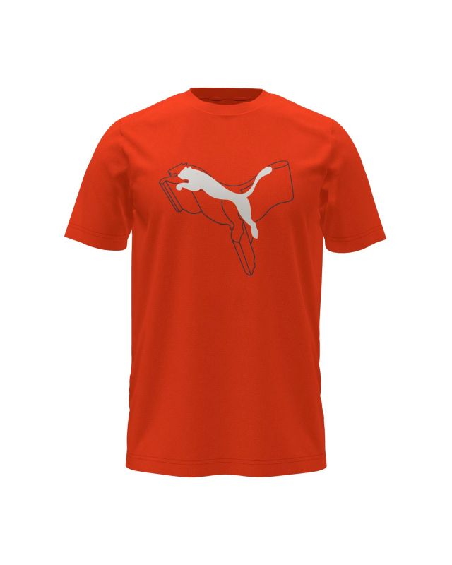 PUMA - T-SHIRT ESS+LOGO LAB CAT TEE ARANCIONE DA UOMO - 682858-18