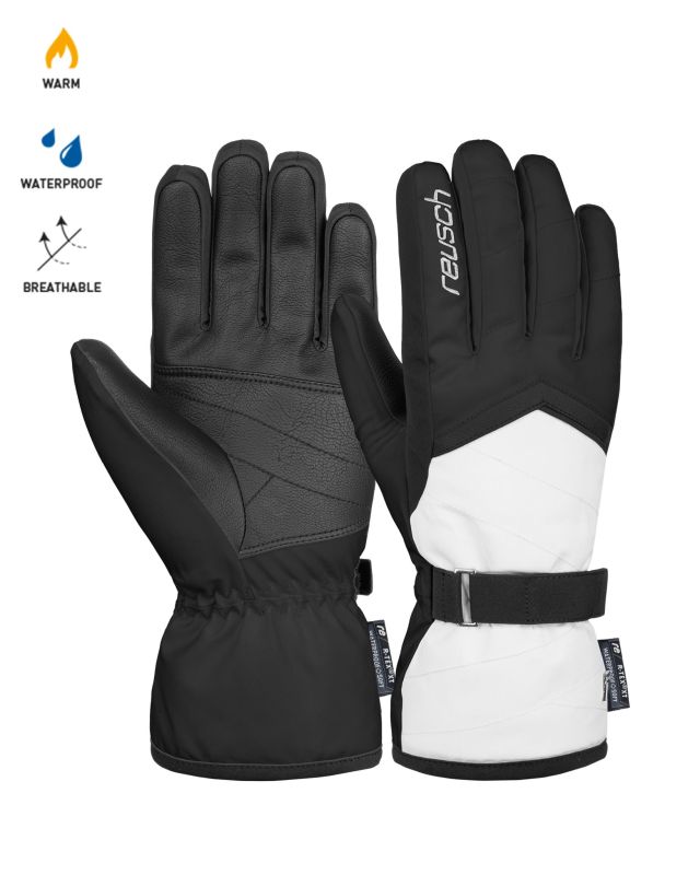 REUSCH - Guanti sci neri e bianchi da donna idrorepellenti, antivento e ultratraspiranti - MONI R-TEX XT