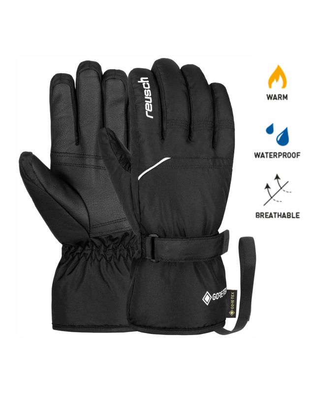 REUSCH - Guanti sci neri e bianchi da uomo idrorepellenti, antivento e ultratraspiranti - SVEN GORE-TEX
