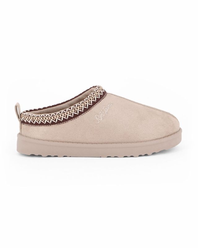 RIFLE - Sabot beige con pelliccia interna