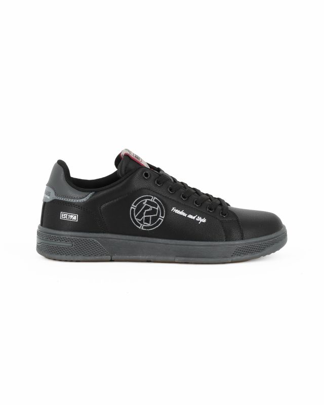 RIFLE - Scarpa nera da uomo con lacci e logo laterale