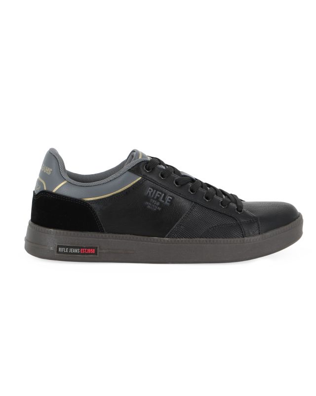 RIFLE - Scarpa sneakers nera da uomo con lacci