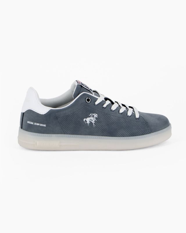 RIFLE - Sneakers jeans scamosciata con lacci