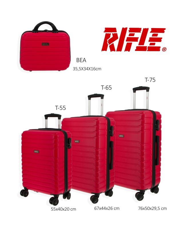 RIFLE - TROLLEY ROSSO IN ABS 4 RUOTE