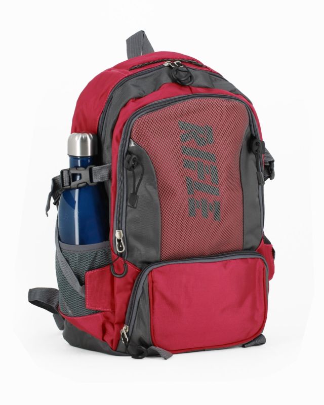 RIFLE - Zaino rosso da trekking dettagli neri
