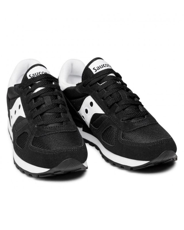 SAUCONY - Sneakers da uomo nera e bianca in VERA PELLE scamosciata con intersuola in EVA - JAZZ ORIGINAL
