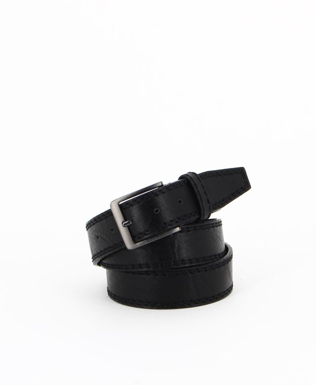 SERGIO TACCHINI - Cinta nera con fodera in VERA PELLE e fibbia senza nichel