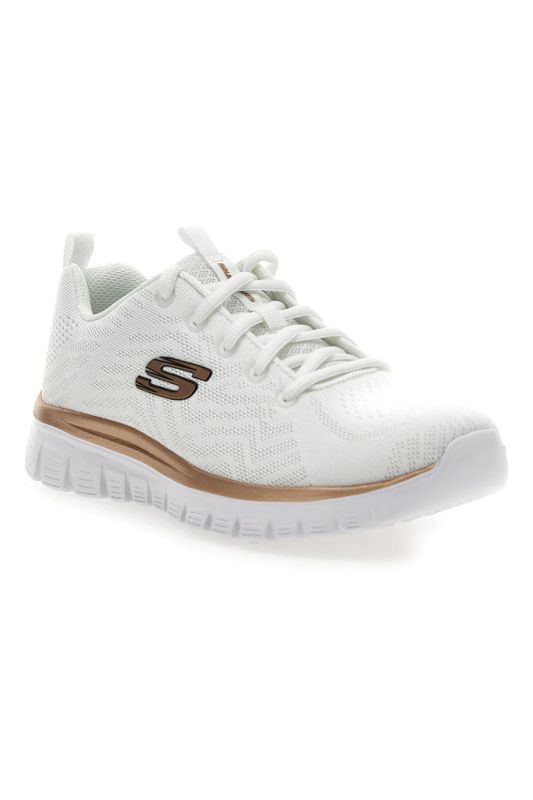 SKECHERS GRACEFUL - GET CONNECTED - Sneakers bianca con motivo a zigzag e soletta ammortizzata memory foam