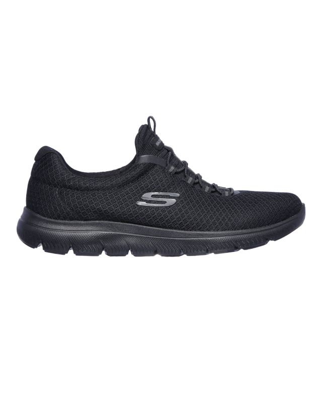 SKECHERS - SUMMITS - Sneakers nera con tomaia in morbido mesh piatto e allacciatura frontale con elstici
