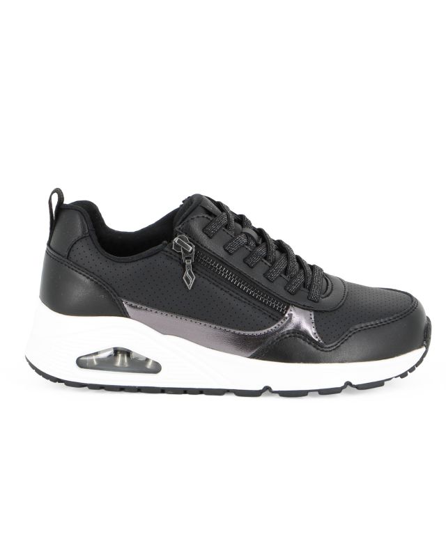 SKECHERS - UNO - METALLIC SLIDERS - Sneakers nera da donna  con zip laterale