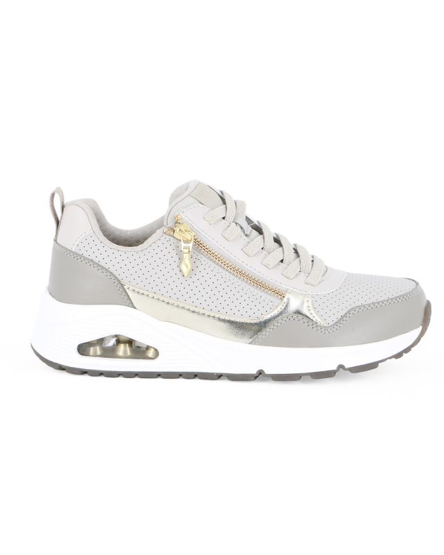 SKECHERS - UNO - METALLIC SLIDERS - Sneakers taupe da donna  con zip laterale