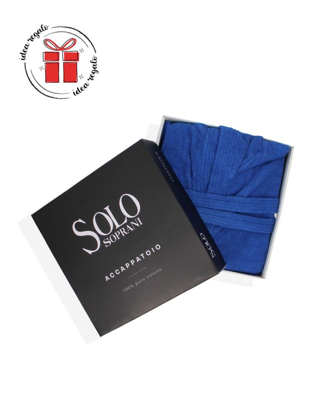 SOLO SOPRANI - Accappatoio unisex con cappuccio blu