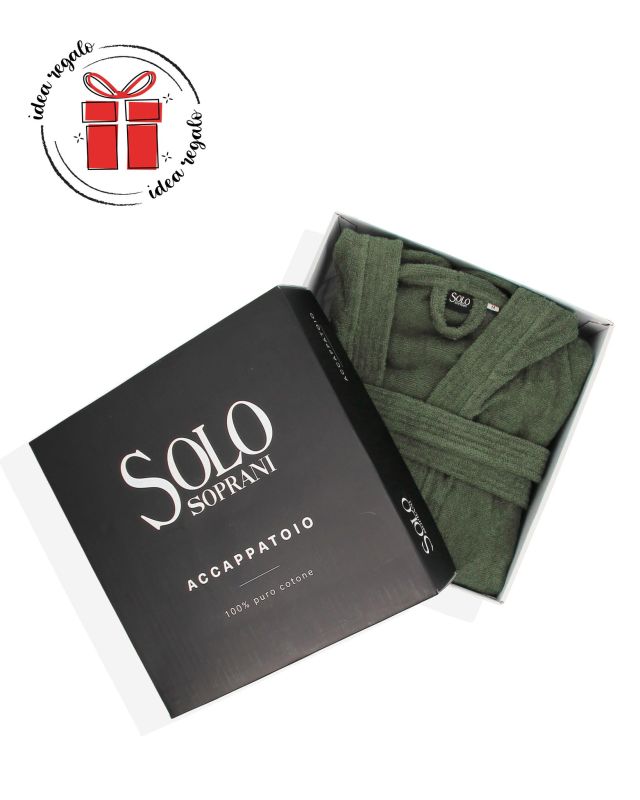 SOLO SOPRANI - Accappatoio unisex con cappuccio verde