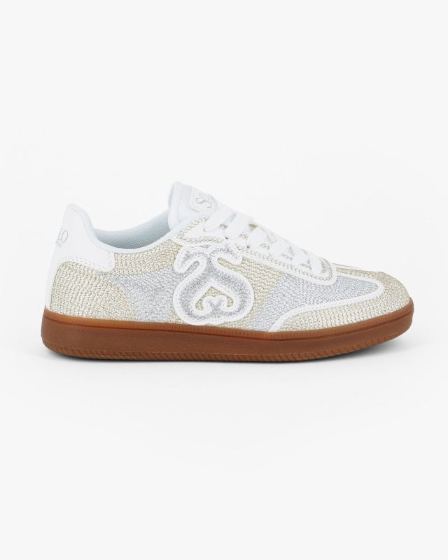 SOLO SOPRANI COUTURE - Sneakers con motivo intreccio oro e argento