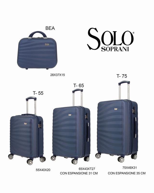 SOLO SOPRANI - TROLLEY BLU ABS CON 4 RUOTE DOPPIE