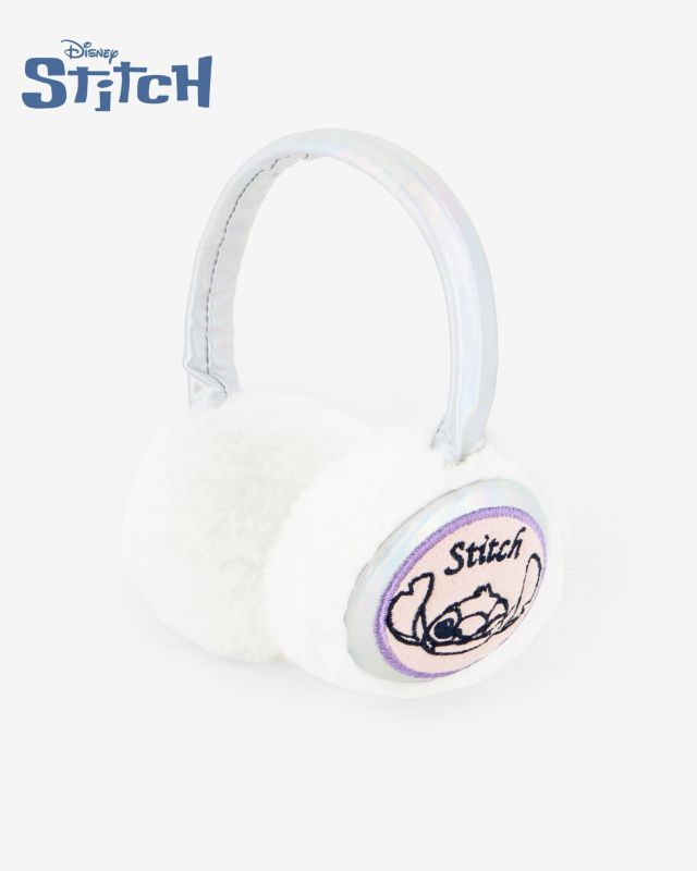 STITCH - Paraorecchie bimba bianco in peluche