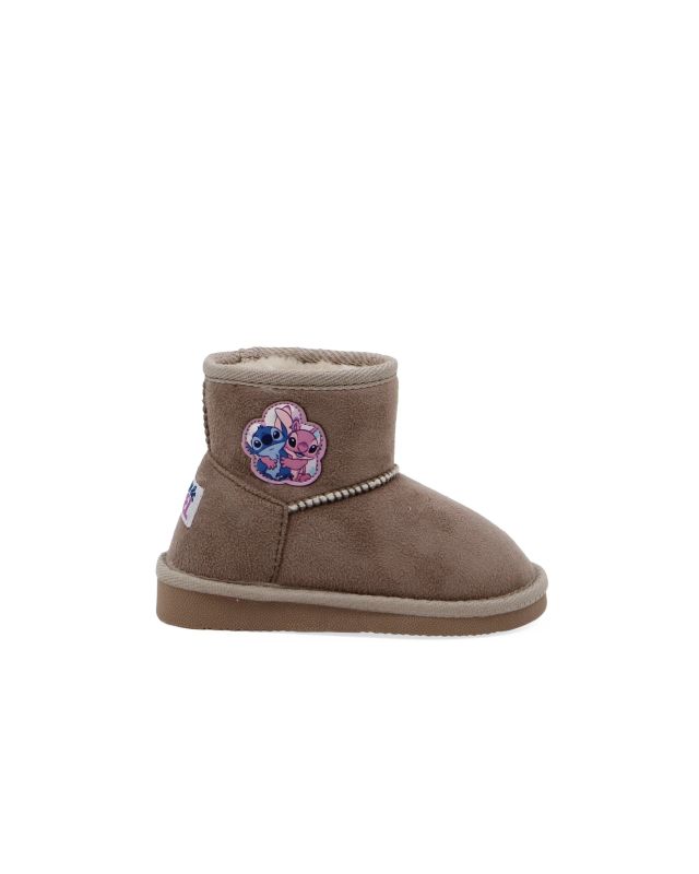 STITCH - Stivaletto taupe con pelliccia interna