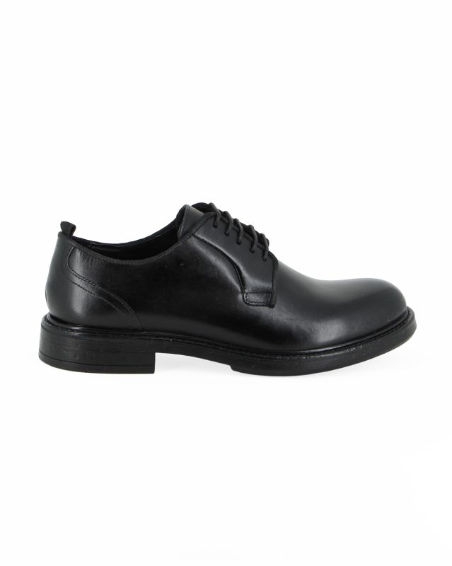 SUPER RIFLE - Scarpa nera da uomo in VERA PELLE con lacci