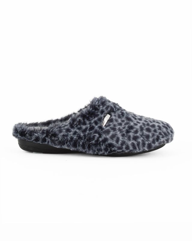 SUPERGA - Pantofole blu maculate pelose