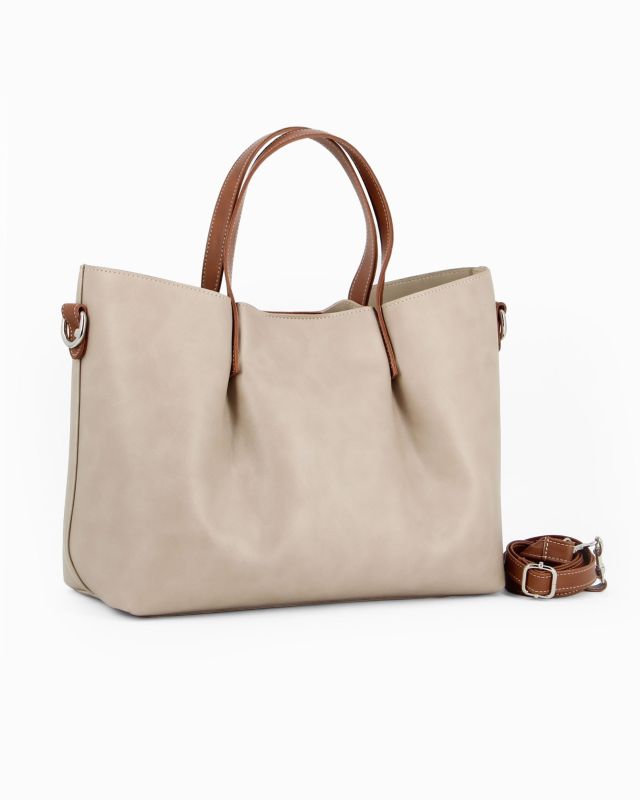 TATOO - Borsa beige a mano con tracolla rimovibile - MADE IN ITALY