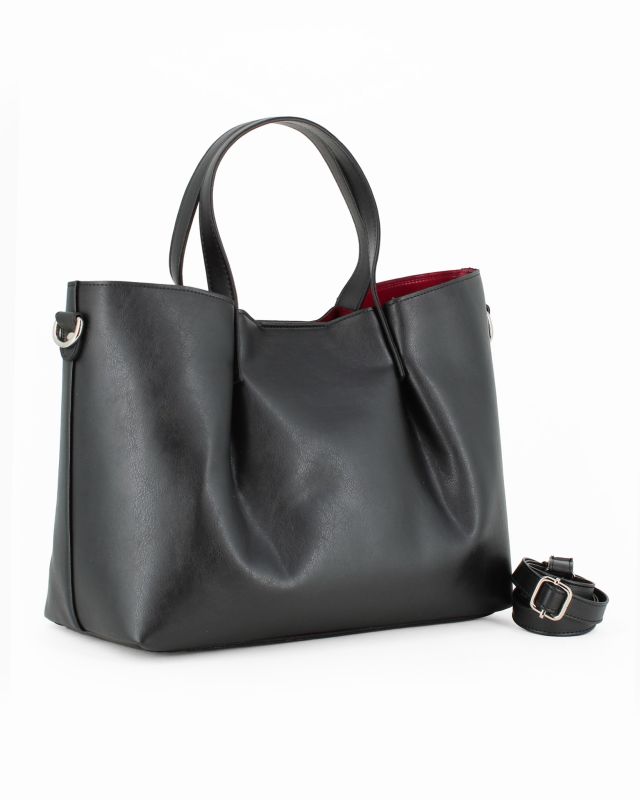TATOO- Borsa nera a mano con tracolla rimovibile- MADE IN ITALY