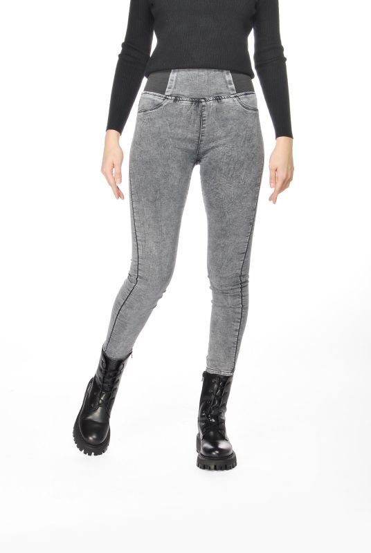TATOO - Jeans grigio da donna effetto pancia piatta