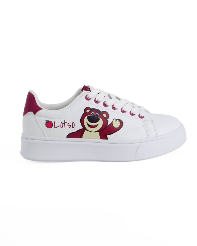 TOY STORY - Scarpa sneakers bianca da donna con stampa laterale e lacci