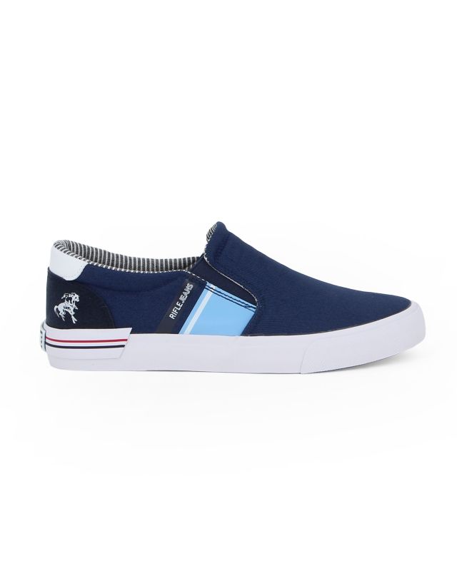 RIFLE - Scarpa con elastici, blu con inserti neri e celesti