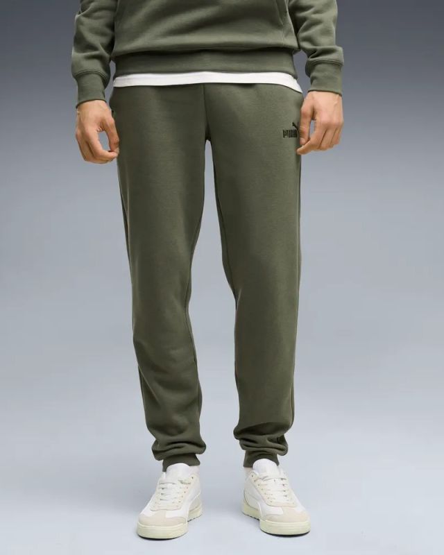 PUMA - PANTALONE TUTA ESSENTIAL 2 COLOR NO.1 LOGO SWEAT VERDE OLIVA DA UOMO, 682607-86