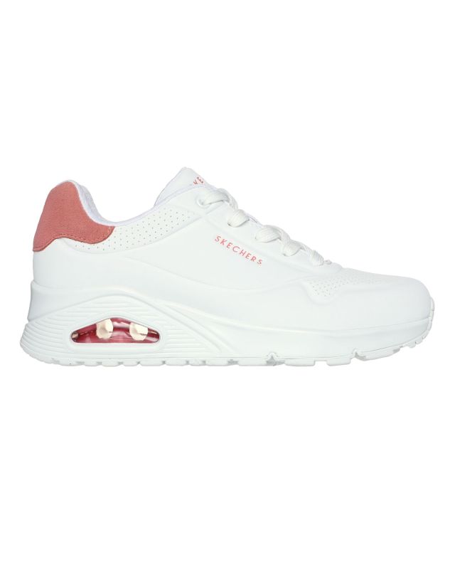 SKECHERS - UNO - POP BACK - Sneakers bianca con intersuola ammortizzata ad aria visibile
