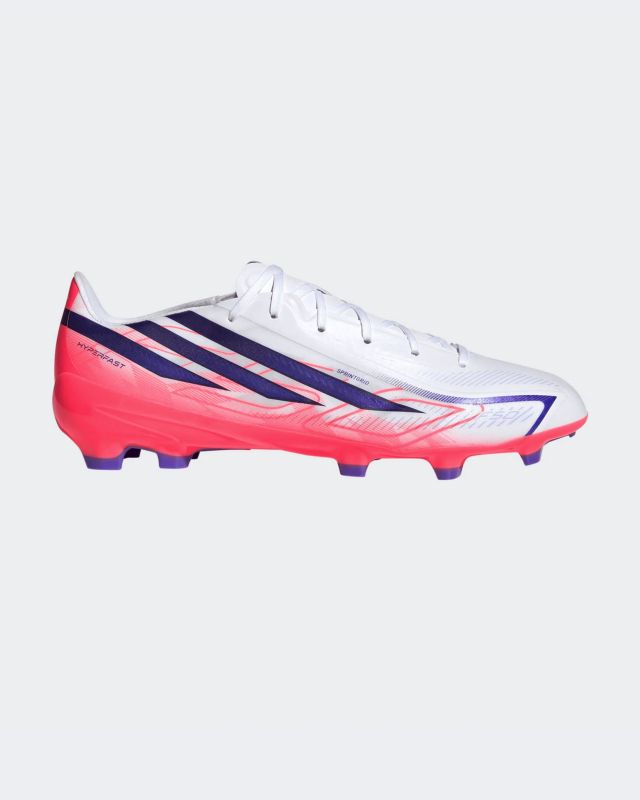ADIDAS - SCARPA DA CALCIO F50 HYPERFAST LEAGUE FG BIANCA, ROSA FLUO E VIOLA DA UOMO, KJ3412