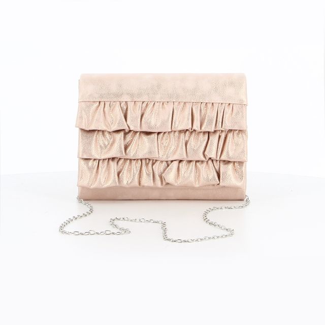 MISS GLOBO - Pochette rose gold con volant sulla patta