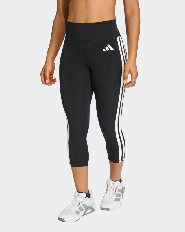 ADIDAS - LEGGINGS NERI DA DONNA OPTIME ESSENTIALS WORKOUT 3 STRISCE 3/4 - KE6062