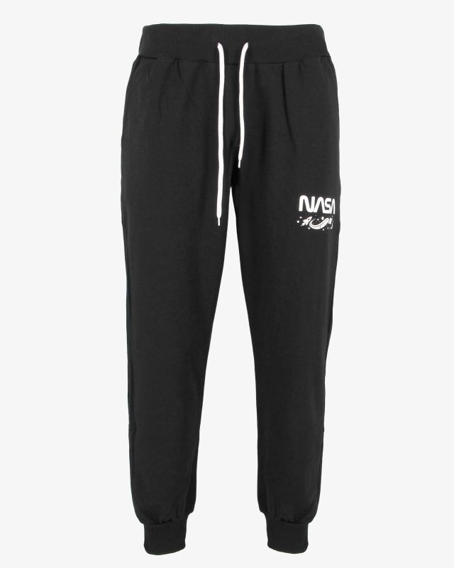 NASA - PANTALONE TUTA NERO DA UOMO CON POLSINO