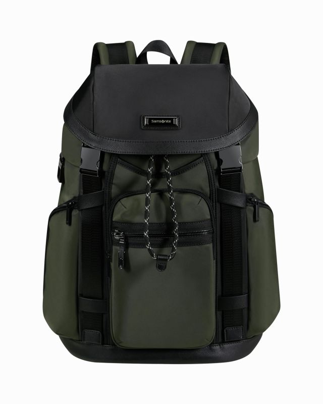 SAMSONITE - Zaino verde con patta e tasca porta pc fino a 15.6''