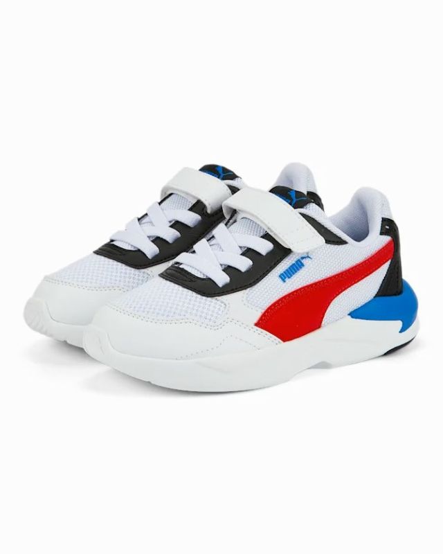 PUMA - Sneakers da bambino bianca con dettagli colorati e soletta in memory foam, numerata 28/35 - X RAY SPEED LITE AC PS