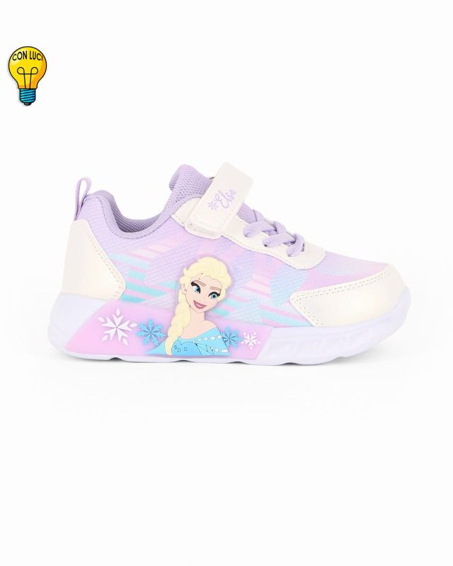FROZEN - Sneakers lilla da bambina con luci e strappo, numerata 24/30