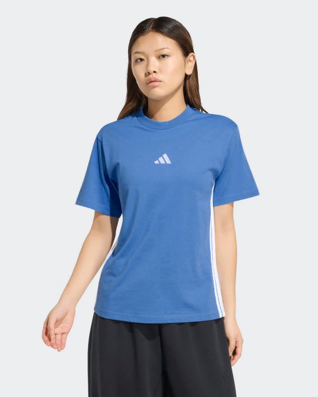 ADIDAS - T-SHIRT AZZURRA DA DONNA ESSENTIAL IN COTONE - KC5197