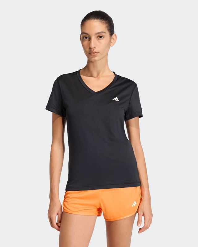 ADIDAS - T-SHIRT NERA PER ALLENAMENTO DA DONNA SCOLLO A V - KA2474