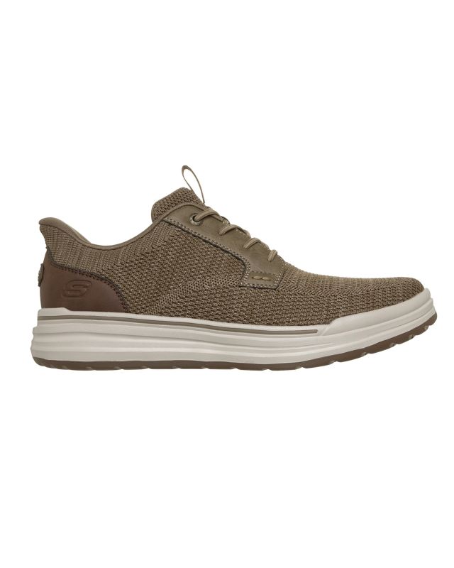 SKECHERS - STERLING - RAMONE - Sneakers taupe con tomaia in knit mesh e lacci elasticizzati