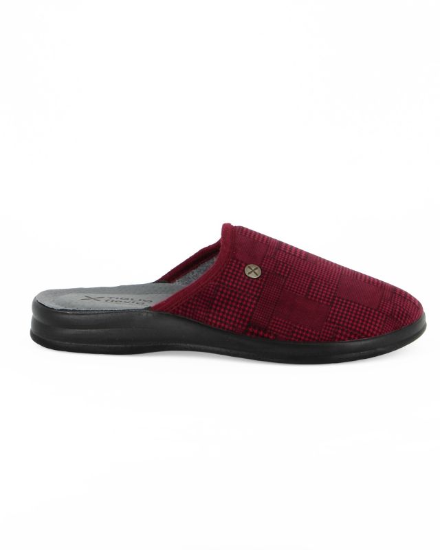 TIGLIO - Pantofola bordeaux da uomo con sottopiede in VERA PELLE, MADE IN ITALY