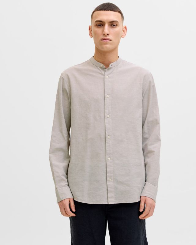 JACK & JONES -CAMICIA MANICA LUNGA BEIGE DA UOMO